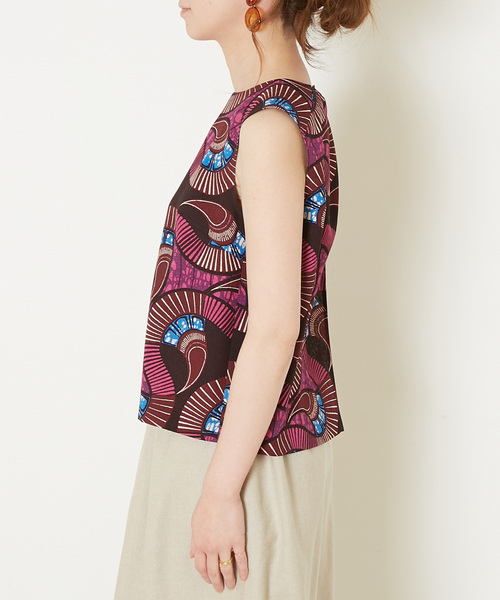 Liesse(リエス)の「アフリカンプリントブラウス(シャツ/ブラウス・レディース・ピンク/グリーン・FREE)」の9枚目の写真