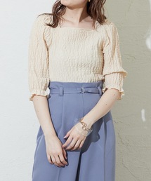 mystic | シャーリングパフブラウス(シャツ/ブラウス)