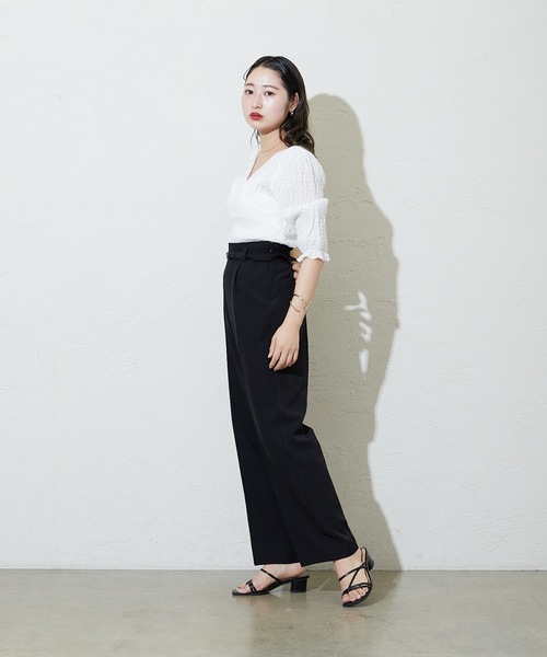 mystic（ミスティック）の「シャーリングパフブラウス（シャツ/ブラウス・レディース・ブルー/ベージュ/ブラック/オフホワイト・FREE）」の15枚目の写真