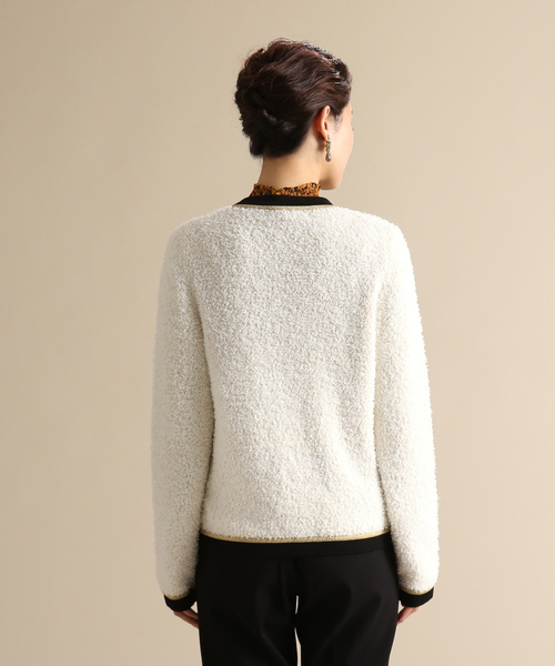 Tiara（ティアラ）の「配色ジャケット風カーディガン（カーディガン/ボレロ・レディース・ベージュ/オフホワイト・FREE）」の6枚目の写真