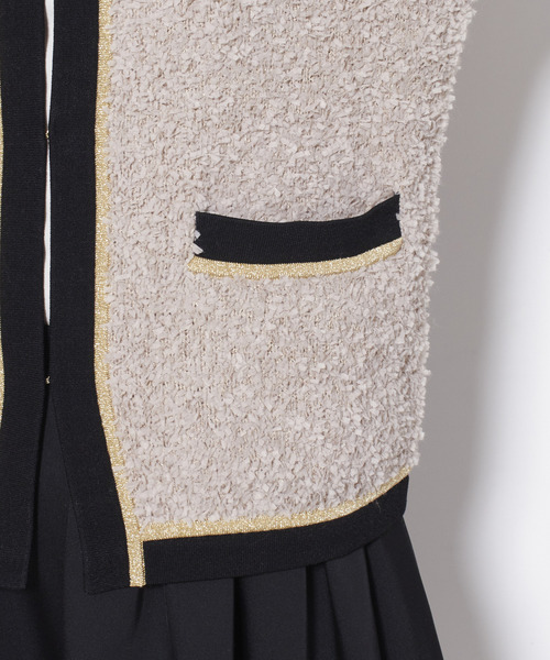 Tiara（ティアラ）の「配色ジャケット風カーディガン（カーディガン/ボレロ・レディース・ベージュ/オフホワイト・FREE）」の17枚目の写真