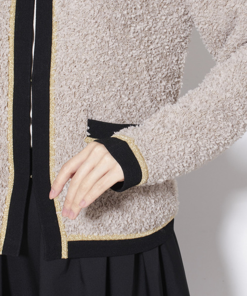 Tiara（ティアラ）の「配色ジャケット風カーディガン（カーディガン/ボレロ・レディース・ベージュ/オフホワイト・FREE）」の18枚目の写真