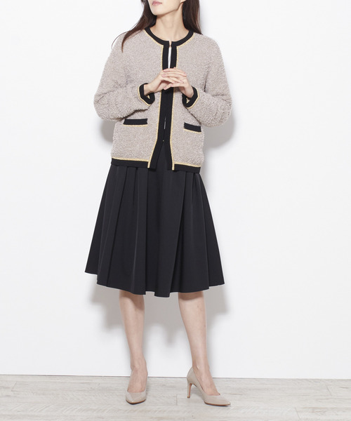 Tiara（ティアラ）の「配色ジャケット風カーディガン（カーディガン/ボレロ・レディース・ベージュ/オフホワイト・FREE）」の20枚目の写真