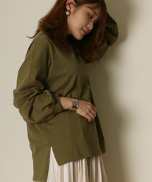 Salong hameu（サロン ハミュー）の「サイドスリット ビッグシルエットゆるロンＴ（Tシャツ/カットソー・メンズ）」