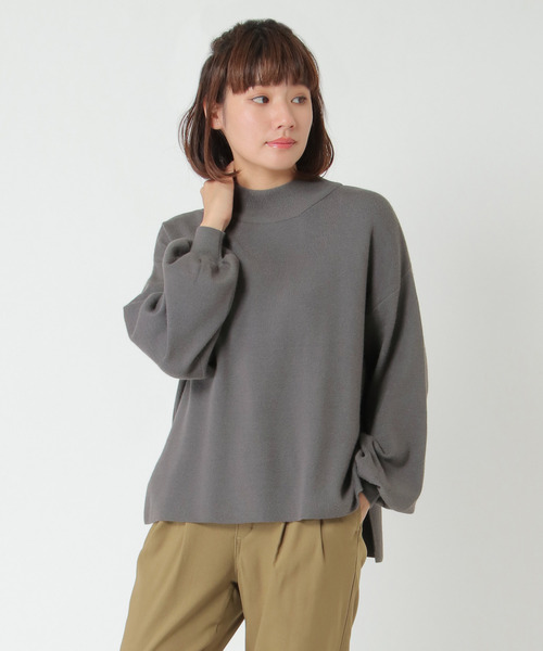 LBC(エルビーシー)の「サイドスリットモックネックプルオーバー(ニット/セーター・レディース・ピンク/グレー/ミント/オフホワイト・M)」の22枚目の写真