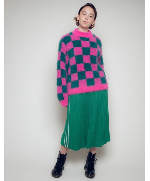 Candy Stripper(キャンディストリッパー)の「FLUFFY PATTERN ニット(ニット/セーター・レディース・レッド/レオパード/ピンク/ブラック・2)」の6枚目の写真