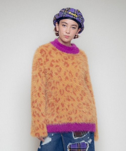 Candy Stripper(キャンディストリッパー)の「FLUFFY PATTERN ニット(ニット/セーター・レディース・レッド/レオパード/ピンク/ブラック・2)」の15枚目の写真