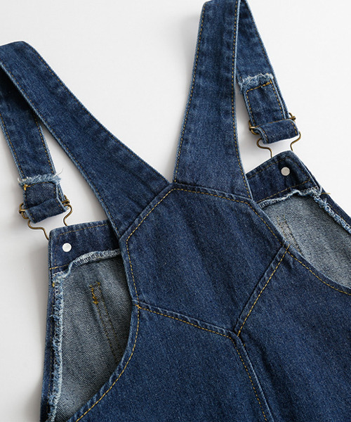 SUGAR BISKET（シュガービスケット）の「デニムスカートサロペット（サロペット/オーバーオール・レディース・ライトブルー/ダークブルー/オリーブ/ブラック/ベージュ・L/M）」の6枚目の写真