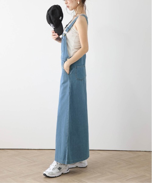 SUGAR BISKET（シュガービスケット）の「デニムスカートサロペット（サロペット/オーバーオール・レディース・ライトブルー/ダークブルー/オリーブ/ブラック/ベージュ・L/M）」の21枚目の写真