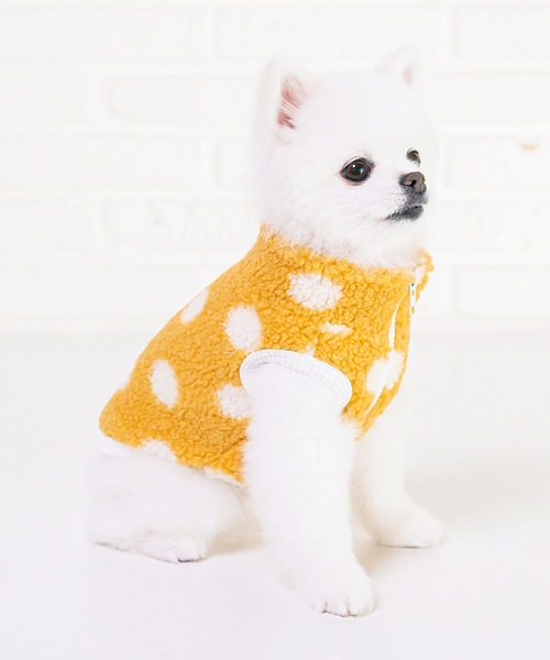 Best Friends（ベストフレンズ）の「Best Friends ベストフレンズ：水玉ボアベスト（ペットウェア・レディース・ブラック/ピンク/アイボリー/グレー/ベージュ/ホワイト/イエロー・S/L/XXL/M/XL）」の6枚目の写真