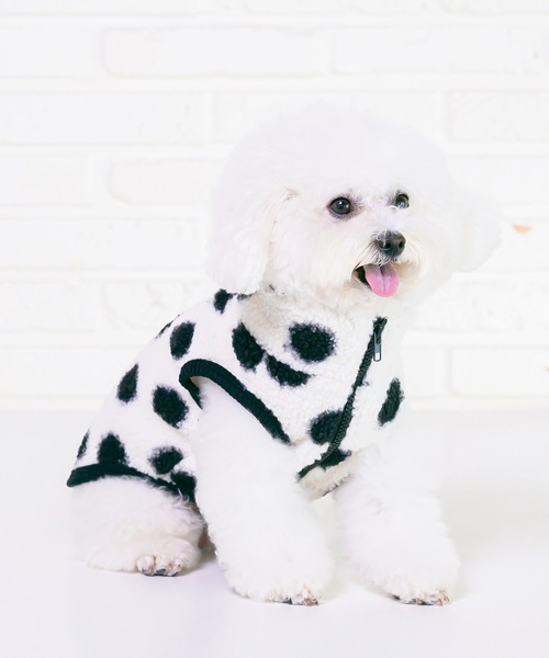 Best Friends（ベストフレンズ）の「Best Friends ベストフレンズ：水玉ボアベスト（ペットウェア・レディース・ブラック/ピンク/アイボリー/グレー/ベージュ/ホワイト/イエロー・S/L/XXL/M/XL）」の9枚目の写真