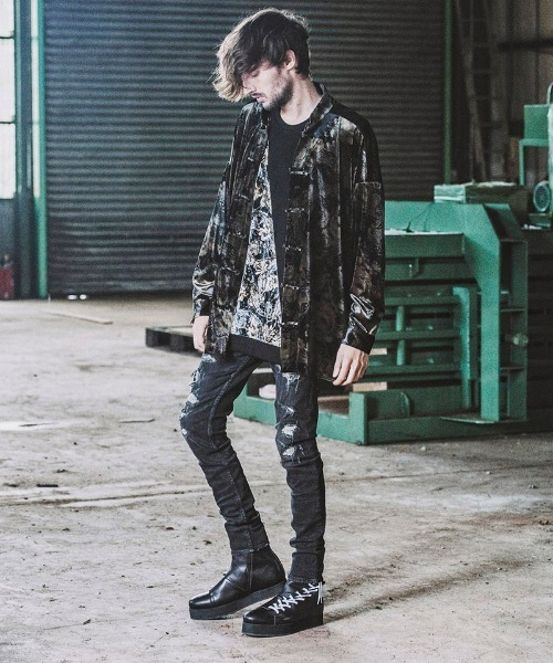 NO ID.(ノーアイディ)の「ms4522-ベロアプリントチャイナBIG-SH シャツ(シャツ/ブラウス・メンズ・その他/ブラウン系その他/レッド系その他・ONE SIZE)」の19枚目の写真