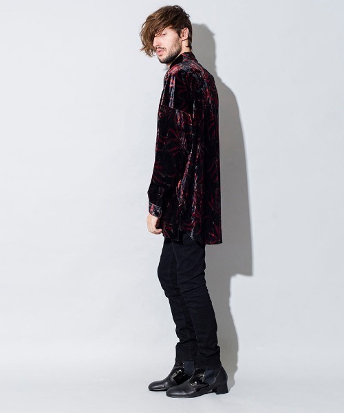 NO ID.(ノーアイディ)の「ms4522-ベロアプリントチャイナBIG-SH シャツ(シャツ/ブラウス・メンズ・その他/ブラウン系その他/レッド系その他・ONE SIZE)」の11枚目の写真