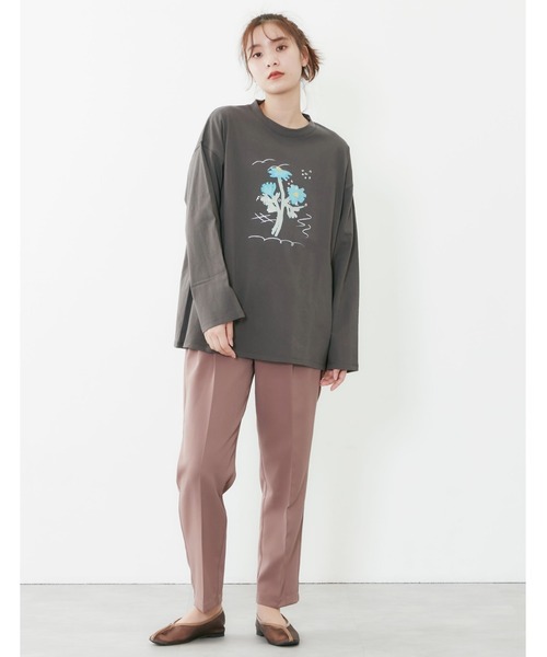 POU DOU DOU(プードゥドゥ)の「コラージュ箔プリントロンTee(Tシャツ/カットソー・レディース・ライトブルー/オフホワイト/ピンク/ダークグレー・3)」の10枚目の写真