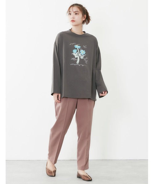 POU DOU DOU(プードゥドゥ)の「コラージュ箔プリントロンTee(Tシャツ/カットソー・レディース・ライトブルー/オフホワイト/ピンク/ダークグレー・3)」の11枚目の写真