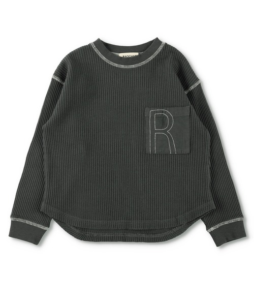 RADCHAP（ラッドチャップ）の「配色ステッチワッフル長袖Tシャツ（Tシャツ/カットソー・キッズ・チャコールグレー/アイボリー/キャメル・110cm/130cm/120cm/150cm/100cm/140cm/90cm）」の2枚目の写真