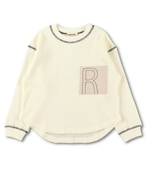 配色ステッチワッフル長袖Tシャツ