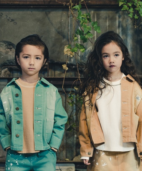 RADCHAP（ラッドチャップ）の「配色ステッチワッフル長袖Tシャツ（Tシャツ/カットソー・キッズ・チャコールグレー/アイボリー/キャメル・110cm/130cm/120cm/150cm/100cm/140cm/90cm）」の10枚目の写真