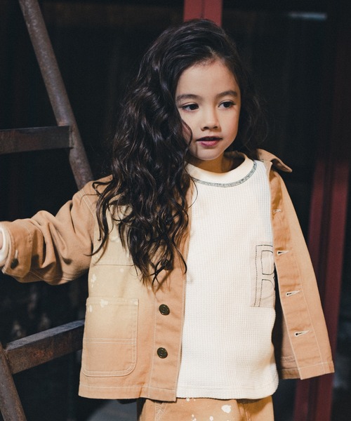 RADCHAP（ラッドチャップ）の「配色ステッチワッフル長袖Tシャツ（Tシャツ/カットソー・キッズ・チャコールグレー/アイボリー/キャメル・110cm/130cm/120cm/150cm/100cm/140cm/90cm）」の12枚目の写真