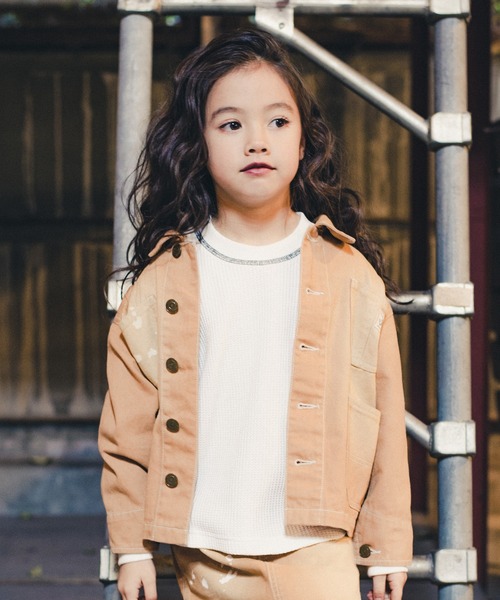 RADCHAP（ラッドチャップ）の「配色ステッチワッフル長袖Tシャツ（Tシャツ/カットソー・キッズ・チャコールグレー/アイボリー/キャメル・110cm/130cm/120cm/150cm/100cm/140cm/90cm）」の15枚目の写真