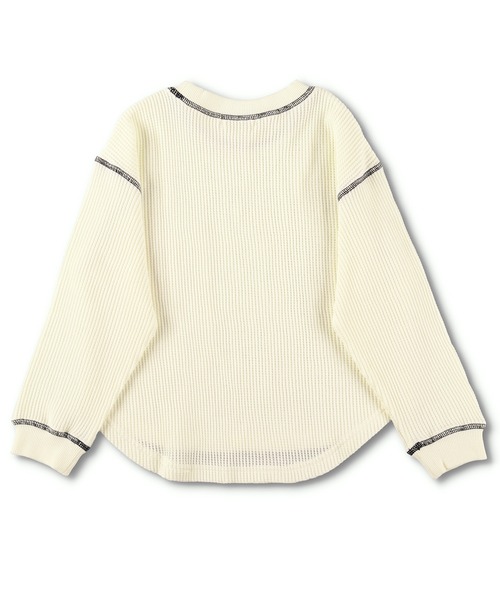 RADCHAP（ラッドチャップ）の「配色ステッチワッフル長袖Tシャツ（Tシャツ/カットソー・キッズ・チャコールグレー/アイボリー/キャメル・110cm/130cm/120cm/150cm/100cm/140cm/90cm）」の21枚目の写真