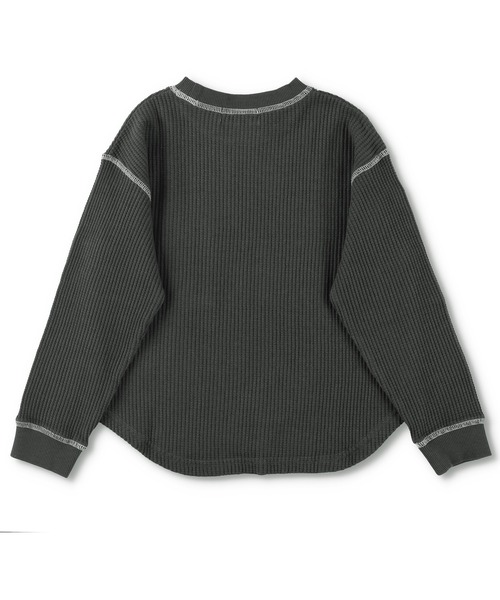 RADCHAP（ラッドチャップ）の「配色ステッチワッフル長袖Tシャツ（Tシャツ/カットソー・キッズ・チャコールグレー/アイボリー/キャメル・110cm/130cm/120cm/150cm/100cm/140cm/90cm）」の5枚目の写真