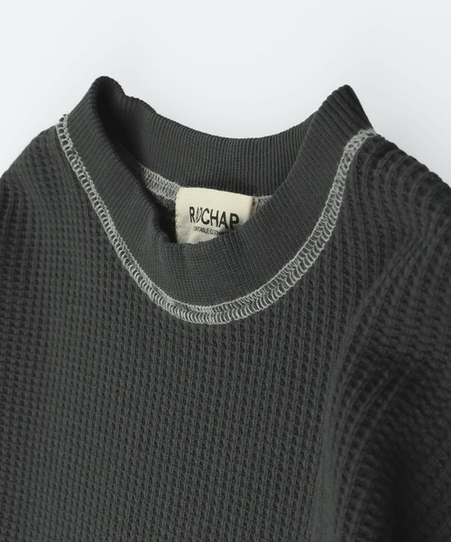 RADCHAP（ラッドチャップ）の「配色ステッチワッフル長袖Tシャツ（Tシャツ/カットソー・キッズ・チャコールグレー/アイボリー/キャメル・110cm/130cm/120cm/150cm/100cm/140cm/90cm）」の19枚目の写真