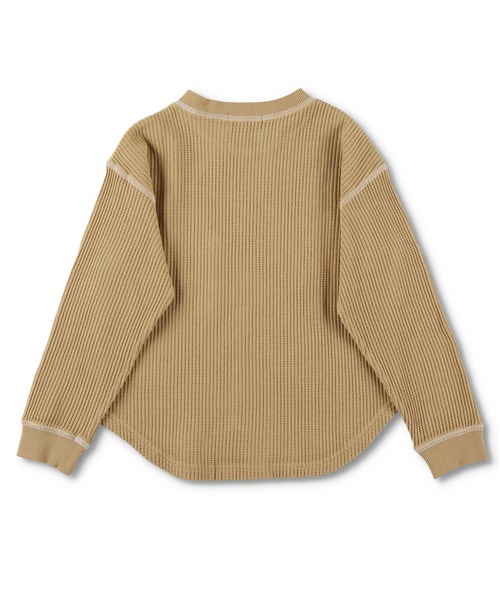 RADCHAP（ラッドチャップ）の「配色ステッチワッフル長袖Tシャツ（Tシャツ/カットソー・キッズ・チャコールグレー/アイボリー/キャメル・110cm/130cm/120cm/150cm/100cm/140cm/90cm）」の14枚目の写真