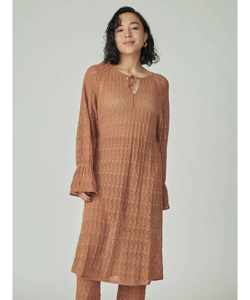 THE DAYZ TOKYO（ザデイズトーキョー）の「【THE DAYZ TOKYO】透かし編みニットワンピース（ワンピース・レディース・ブラック/ブラウン・FREE）」の9枚目の写真
