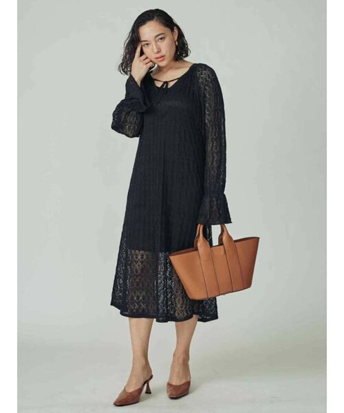 THE DAYZ TOKYO（ザデイズトーキョー）の「【THE DAYZ TOKYO】透かし編みニットワンピース（ワンピース・レディース・ブラック/ブラウン・FREE）」の12枚目の写真