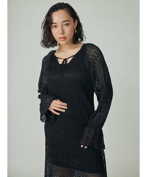 THE DAYZ TOKYO（ザデイズトーキョー）の「【THE DAYZ TOKYO】透かし編みニットワンピース（ワンピース・レディース・ブラック/ブラウン・FREE）」の10枚目の写真