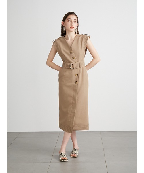 LILY BROWN（リリーブラウン）の「ベルト付きステッチワンピース（ワンピース・レディース・ベージュ/ピンク/ブルー・FREE）」の15枚目の写真