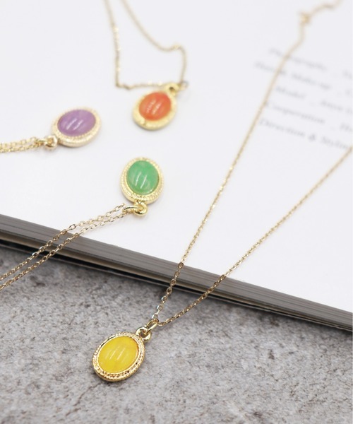 voov（ブーブ）の「ドロップ アクリルカラーシンプル ネックレス（ネックレス・レディース・グリーン/オレンジ/パープル/イエロー・フリー）」の8枚目の写真