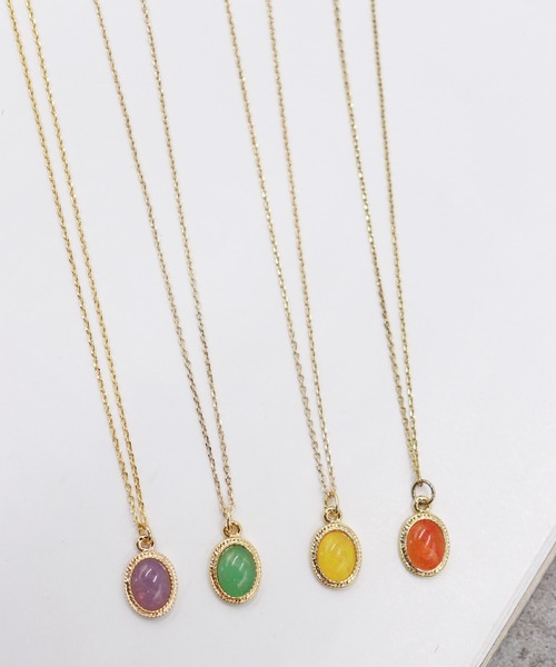 voov（ブーブ）の「ドロップ アクリルカラーシンプル ネックレス（ネックレス・レディース・グリーン/オレンジ/パープル/イエロー・フリー）」の12枚目の写真