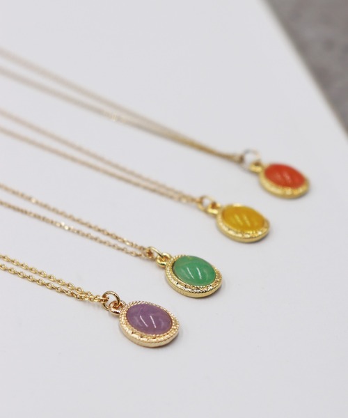 voov（ブーブ）の「ドロップ アクリルカラーシンプル ネックレス（ネックレス・レディース・グリーン/オレンジ/パープル/イエロー・フリー）」の13枚目の写真
