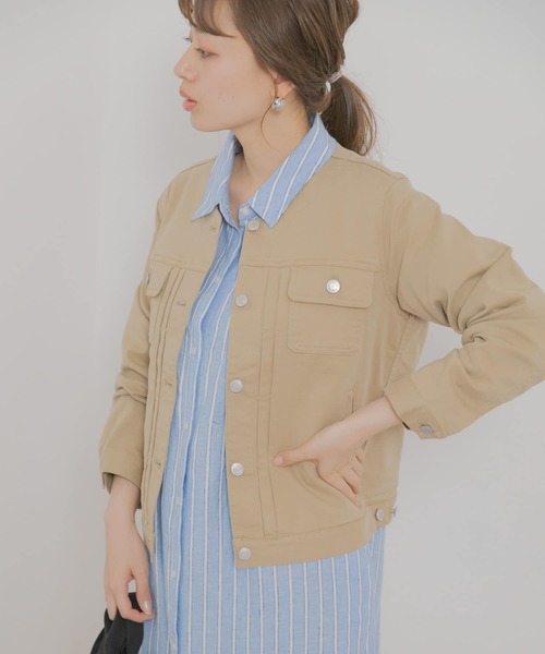 URBAN RESEARCH Sonny Label（アーバンリサーチサニーレーベル）の「ノーカラーコットンジャケット（ノーカラージャケット・レディース・ベージュ/オフホワイト/カーキ・FREE）」の6枚目の写真