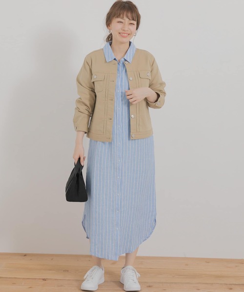 URBAN RESEARCH Sonny Label（アーバンリサーチサニーレーベル）の「ノーカラーコットンジャケット（ノーカラージャケット・レディース・ベージュ/オフホワイト/カーキ・FREE）」の7枚目の写真