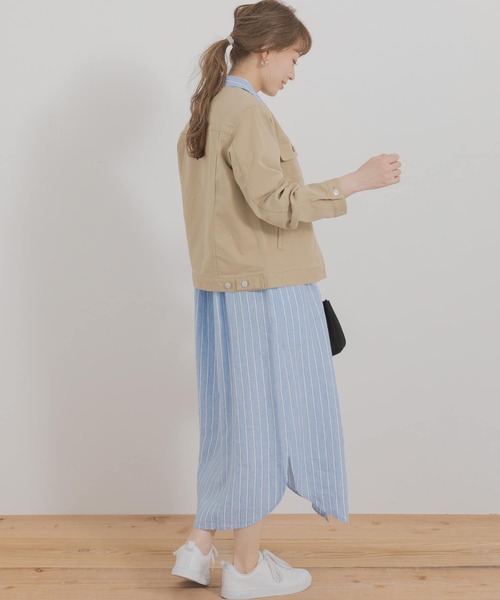 URBAN RESEARCH Sonny Label（アーバンリサーチサニーレーベル）の「ノーカラーコットンジャケット（ノーカラージャケット・レディース・ベージュ/オフホワイト/カーキ・FREE）」の8枚目の写真