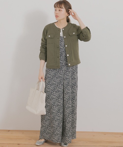 URBAN RESEARCH Sonny Label（アーバンリサーチサニーレーベル）の「ノーカラーコットンジャケット（ノーカラージャケット・レディース・ベージュ/オフホワイト/カーキ・FREE）」の11枚目の写真