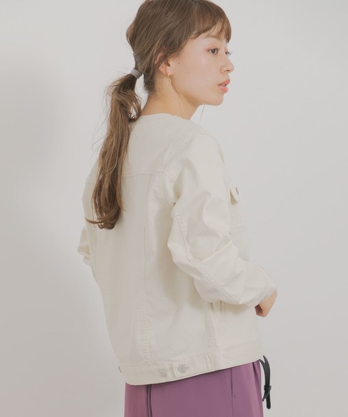 URBAN RESEARCH Sonny Label（アーバンリサーチサニーレーベル）の「ノーカラーコットンジャケット（ノーカラージャケット・レディース・ベージュ/オフホワイト/カーキ・FREE）」の13枚目の写真