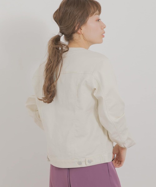 URBAN RESEARCH Sonny Label（アーバンリサーチサニーレーベル）の「ノーカラーコットンジャケット（ノーカラージャケット・レディース・ベージュ/オフホワイト/カーキ・FREE）」の14枚目の写真