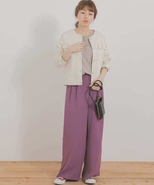 URBAN RESEARCH Sonny Label（アーバンリサーチサニーレーベル）の「ノーカラーコットンジャケット（ノーカラージャケット・レディース・ベージュ/オフホワイト/カーキ・FREE）」の16枚目の写真