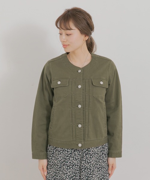 URBAN RESEARCH Sonny Label（アーバンリサーチサニーレーベル）の「ノーカラーコットンジャケット（ノーカラージャケット・レディース・ベージュ/オフホワイト/カーキ・FREE）」の18枚目の写真