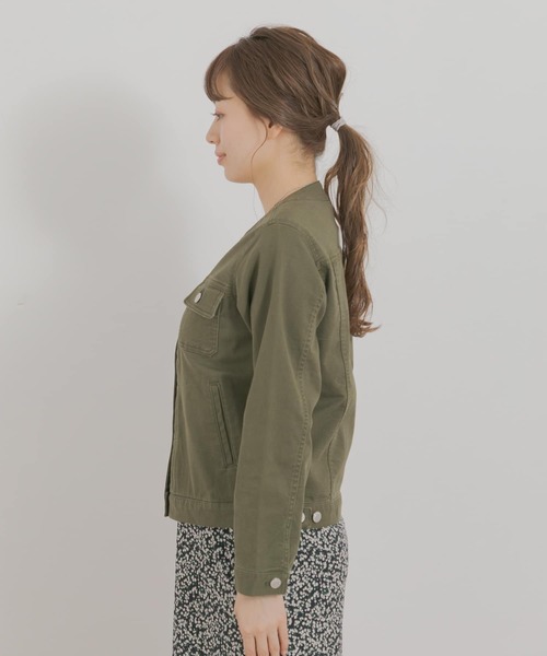 URBAN RESEARCH Sonny Label（アーバンリサーチサニーレーベル）の「ノーカラーコットンジャケット（ノーカラージャケット・レディース・ベージュ/オフホワイト/カーキ・FREE）」の19枚目の写真