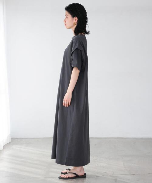 FEELING MADE(フィーリングメイド)の「FEELING MADE UVカット ショルダータック ロングワンピース(ワンピース・レディース・ライトブルー/パープル/ダークグレー/ダークグリーン・LARGE/MEDIUM)」の8枚目の写真