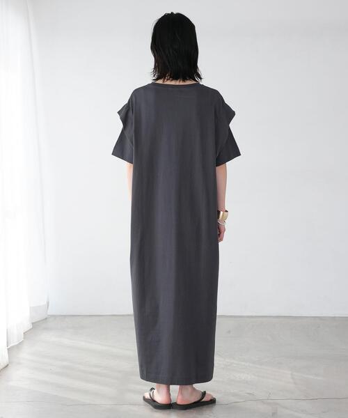 FEELING MADE(フィーリングメイド)の「FEELING MADE UVカット ショルダータック ロングワンピース(ワンピース・レディース・ライトブルー/パープル/ダークグレー/ダークグリーン・LARGE/MEDIUM)」の16枚目の写真