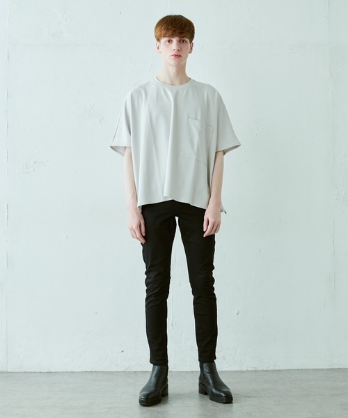 Lui's（ルイス）の「ポケット付ポンチョTシャツ（Tシャツ/カットソー・メンズ・ホワイト/オリーブ/ブラック・FREE）」の9枚目の写真