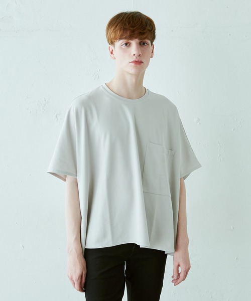 Lui's（ルイス）の「ポケット付ポンチョTシャツ（Tシャツ/カットソー・メンズ・ホワイト/オリーブ/ブラック・FREE）」の7枚目の写真