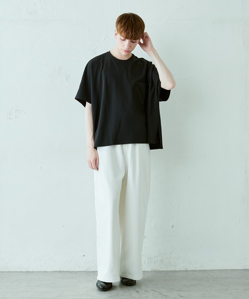 Lui's（ルイス）の「ポケット付ポンチョTシャツ（Tシャツ/カットソー・メンズ・ホワイト/オリーブ/ブラック・FREE）」の15枚目の写真