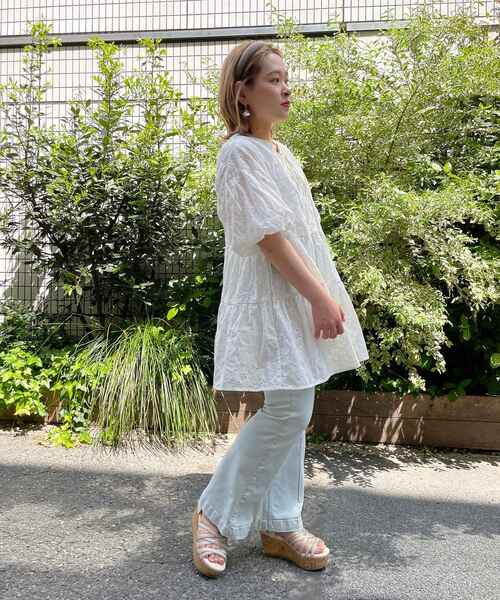 MAJESTIC LEGON（マジェスティックレゴン）の「レディレースチュニック（シャツ/ブラウス・レディース・ブラック/オフホワイト・SMALL/MEDIUM）」の7枚目の写真